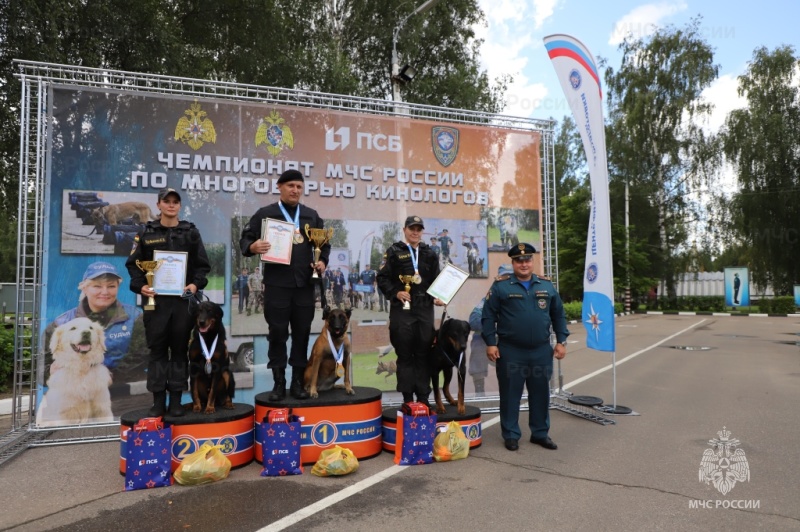 В подмосковном Ногинске определили лучших кинологов II Чемпионата МЧС России по многоборью кинологов