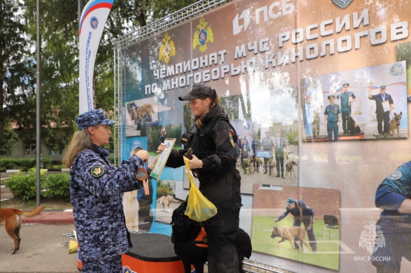 В подмосковном Ногинске определили лучших кинологов II Чемпионата МЧС России по многоборью кинологов