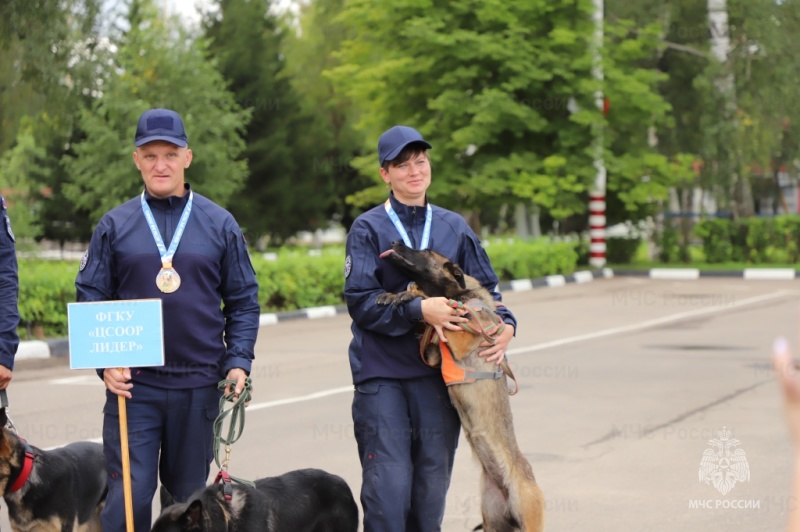 В подмосковном Ногинске определили лучших кинологов II Чемпионата МЧС России по многоборью кинологов