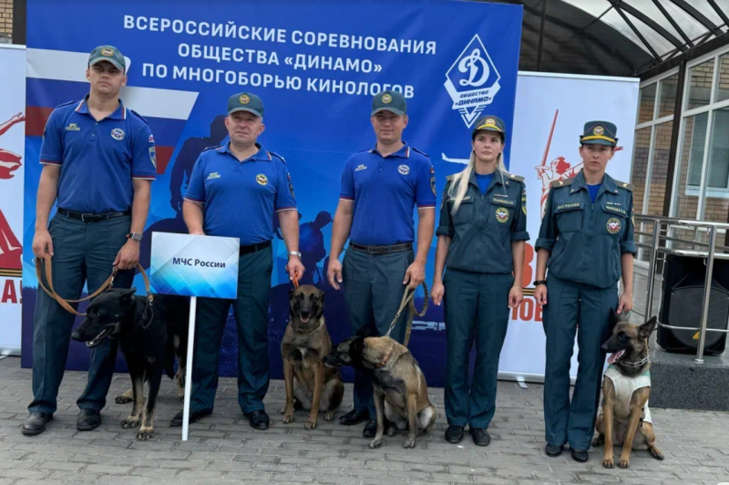 Сотрудники МЧС России приняли участие во всероссийских соревнованиях по многоборью кинологов