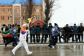 Эстафета олимпийского огня прошла в Грозном